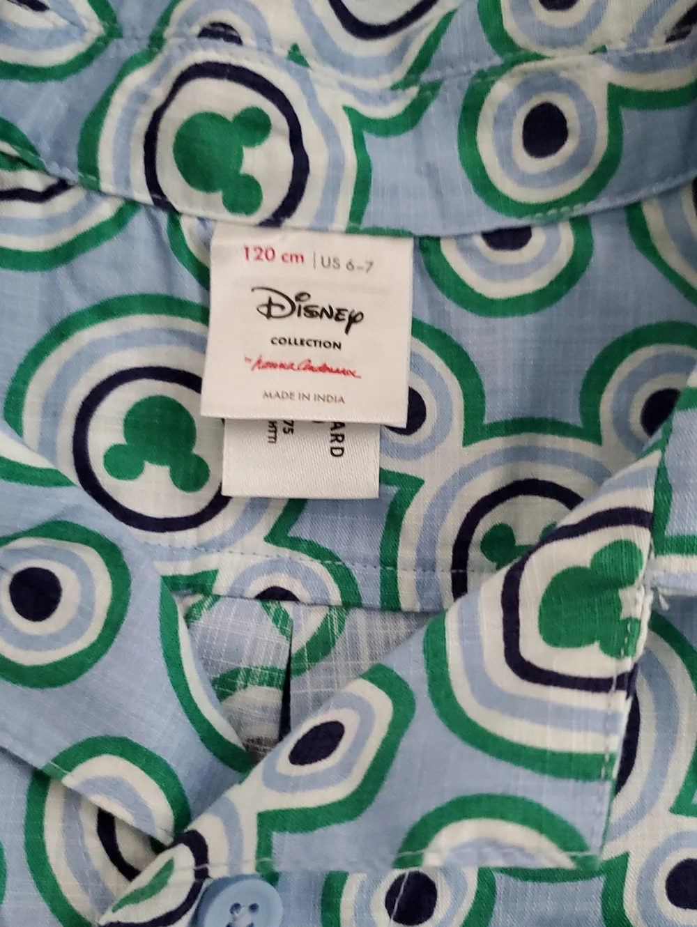 Disney x Hanna Andersson Boys Mickey Mouse Cotton poplin set Shirt Shorts Sz6-7